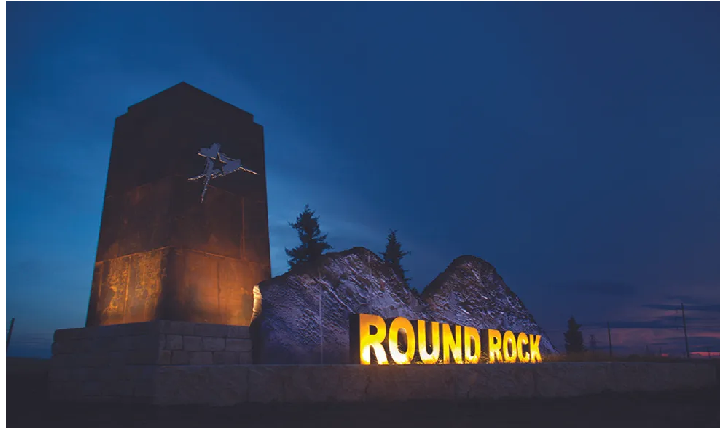 The historic round rock landmark in Brushy Creek, symbolizing our dedicated delivery service in Round Rock, Texas.