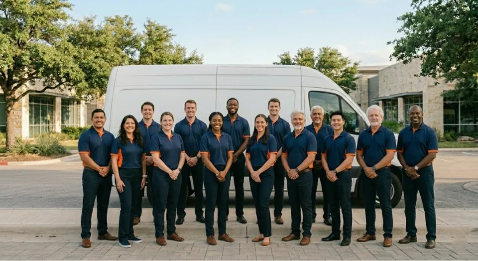 Motion Miles Logistics delivery team with company van